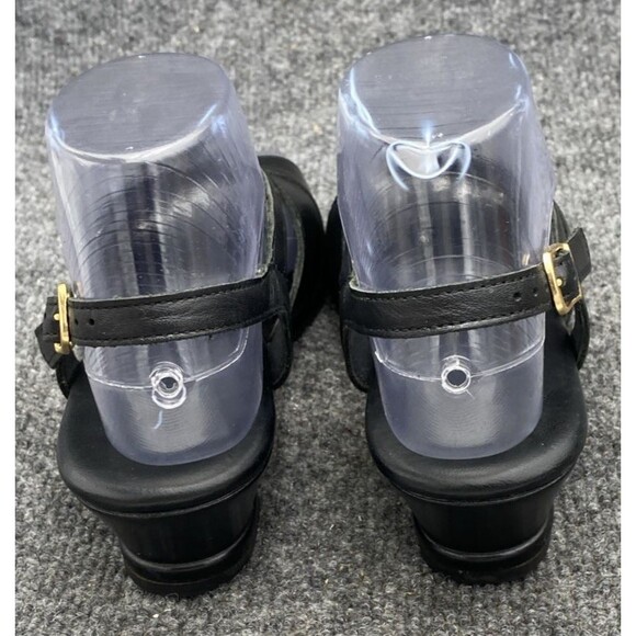 SAS Caress Cross Strap Sandals Size 6 W | Black Leather Comfort Wedge - Picture 11 of 16